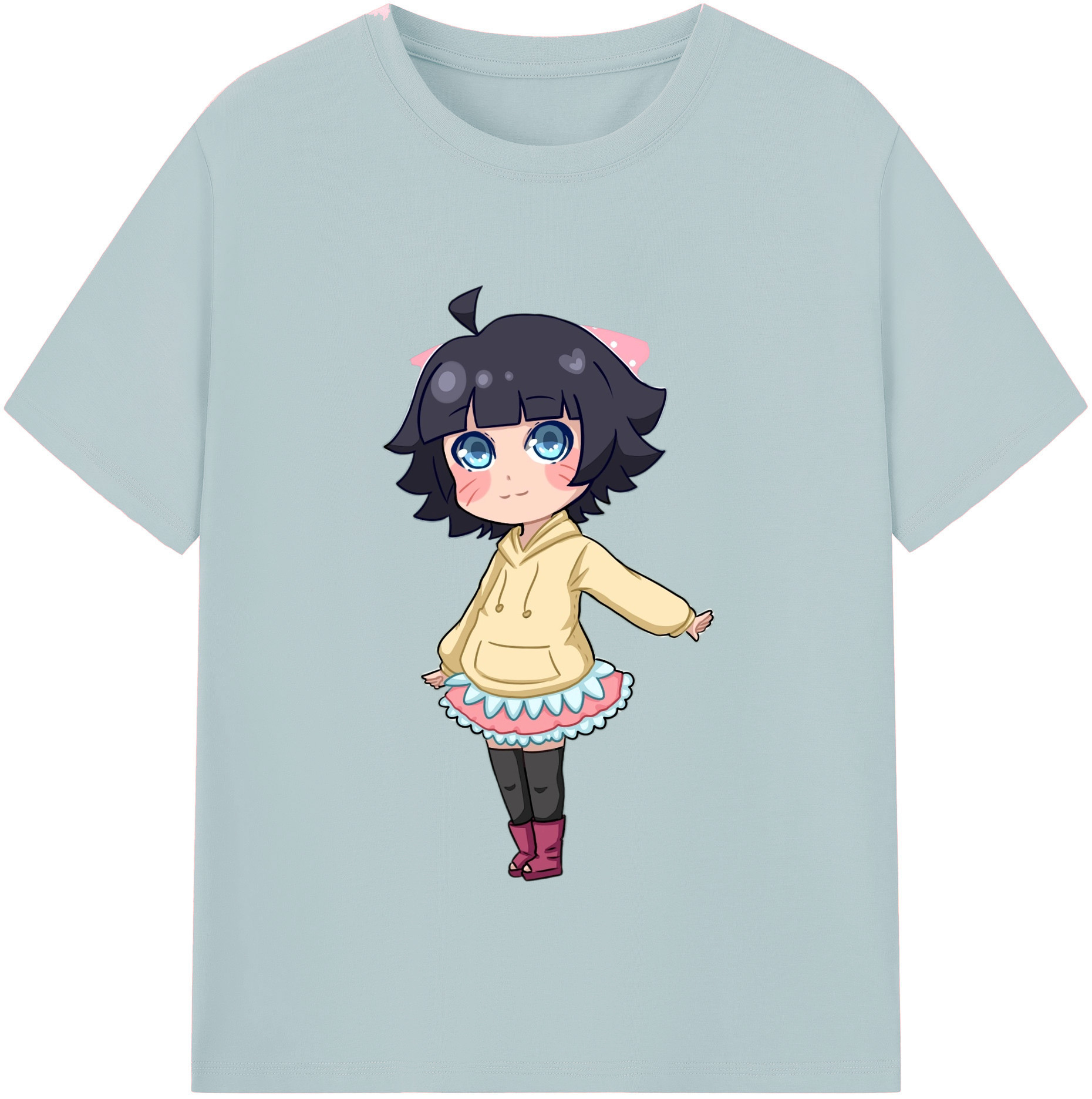 （画像用） NARUTO -ナルト- うずまき ヒマワリ Uzumaki Himawari 綿100％半袖Tシャツ（フロントプリント）